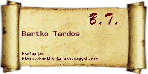Bartko Tardos névjegykártya